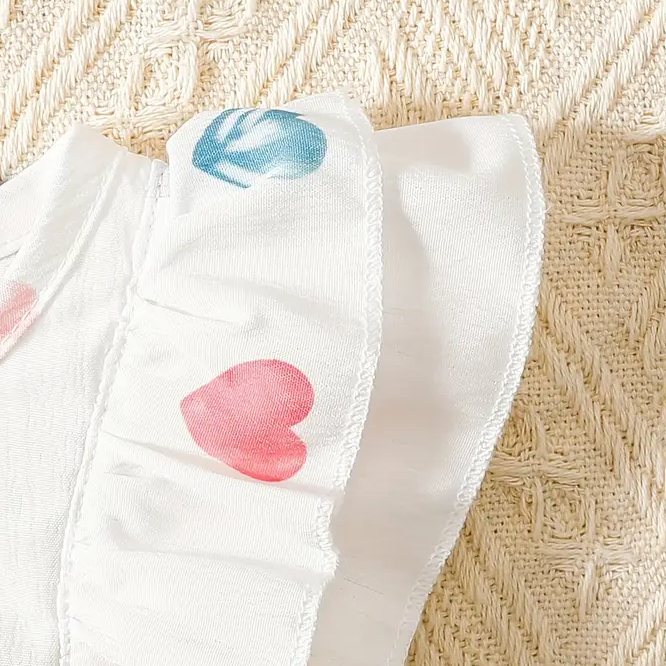 Sweet Heart Printed Sleeveless Baby Jumpsuit