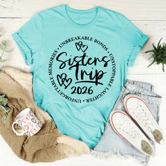 Sister's Trip 2026 Letter Print Women Slogan T-Shirt