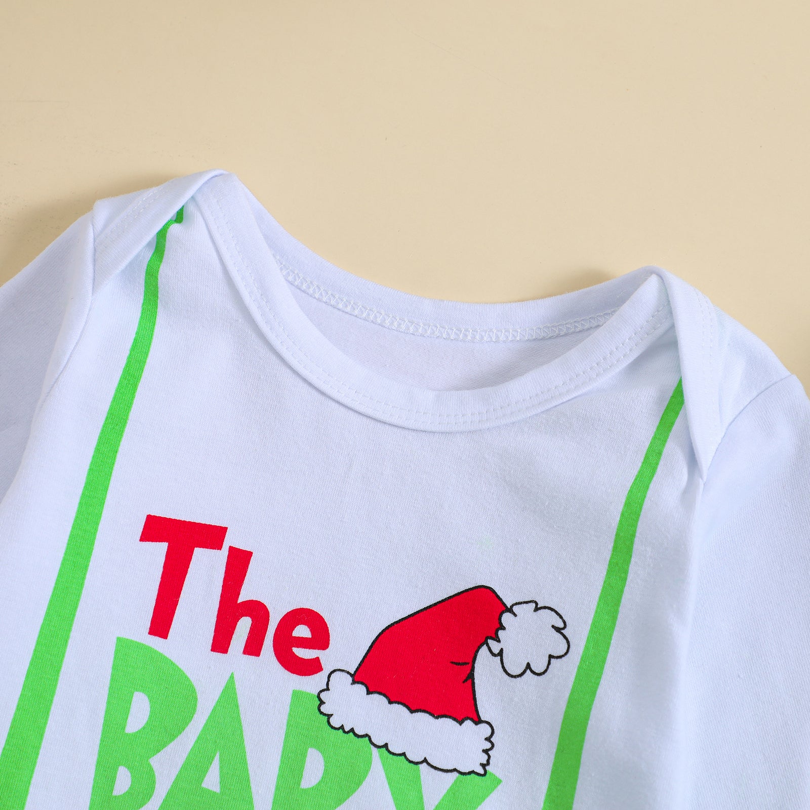 Ensemble bébé pelucheux imprimé de Noël mignon 3PCS