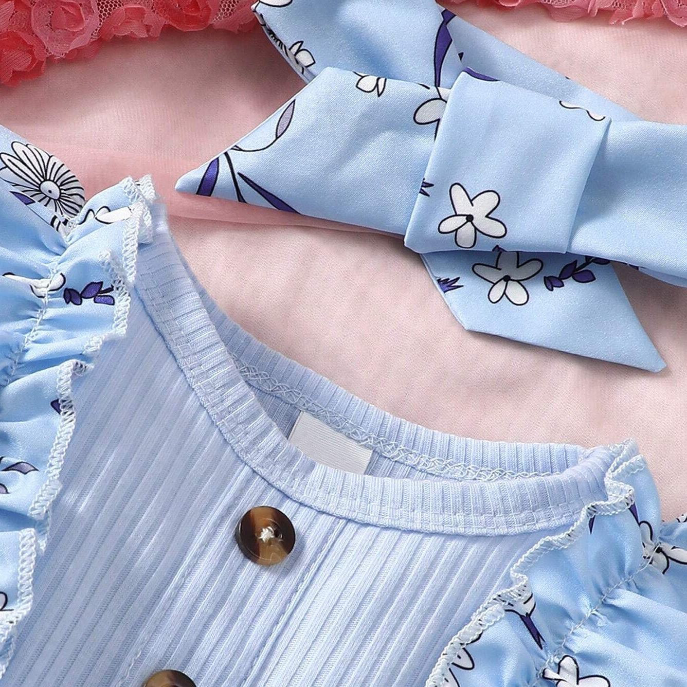 Elegant Floral Printed Sleeveless Baby Jumpsuit