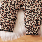 2PCS Pretty Leopard Printed Baby Jumpsuit