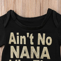 Barboteuse pour bébé avec jolies lettres imprimées "NANA n'est-elle pas comme celle que j'ai eue"