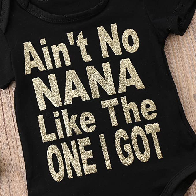 Barboteuse pour bébé avec jolies lettres imprimées "NANA n'est-elle pas comme celle que j'ai eue"