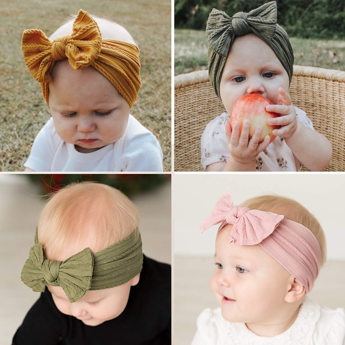 Tiara com decoração de laço para bebê menina