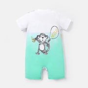 Lovely Colored Pencil Animals Printed Baby Jumpsuit