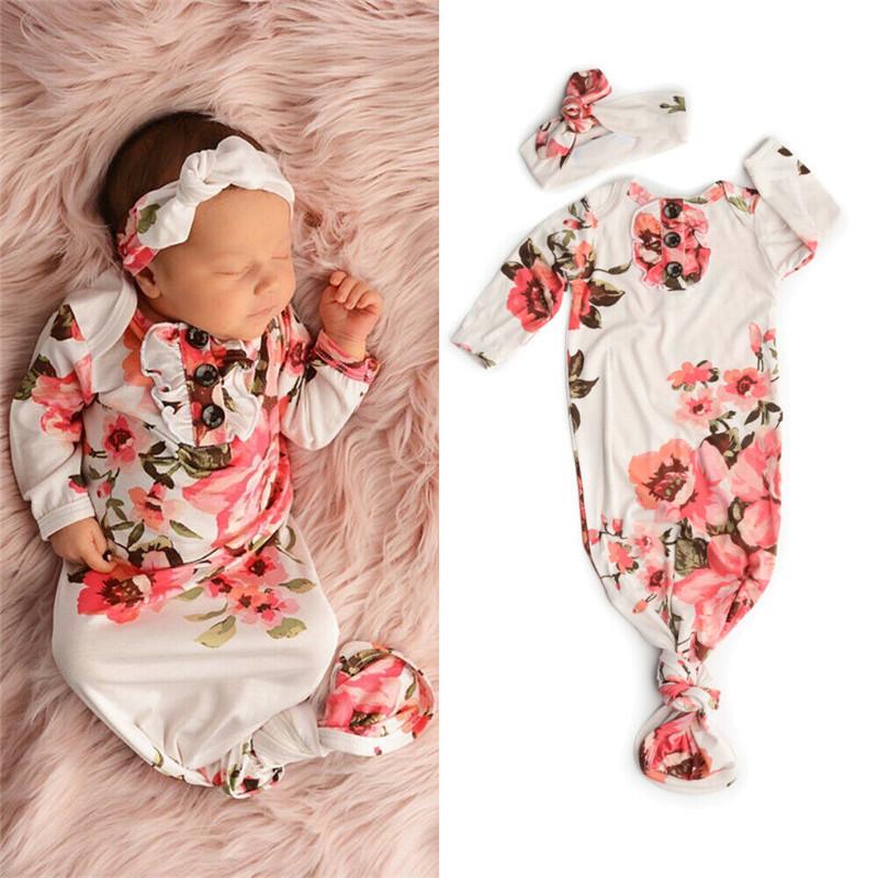 2 unidades de saco de dormir para bebê recém-nascido com estampa floral bonita
