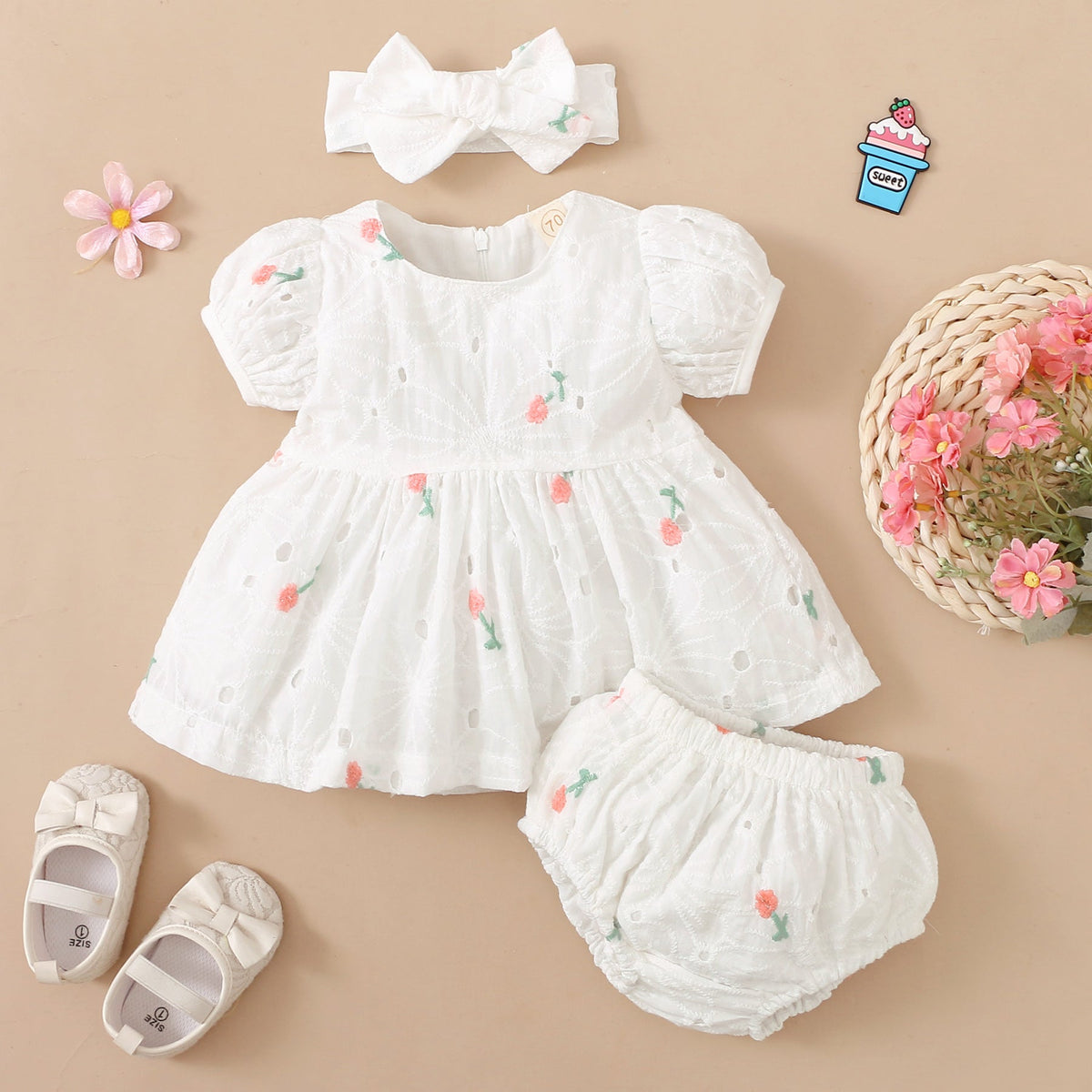 3PCS Lovely Floral Printed Baby Set – ihohoho