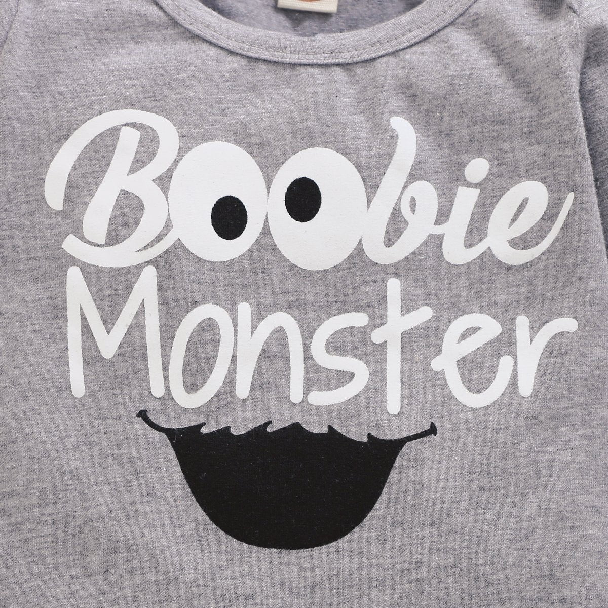 Ensemble barboteuse et pantalon imprimé lettre « Boobie Monster »