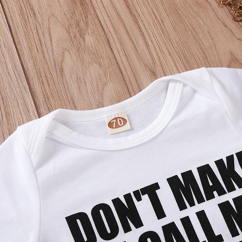 "Don't make me call my auntie" Letter Printed Baby Romper