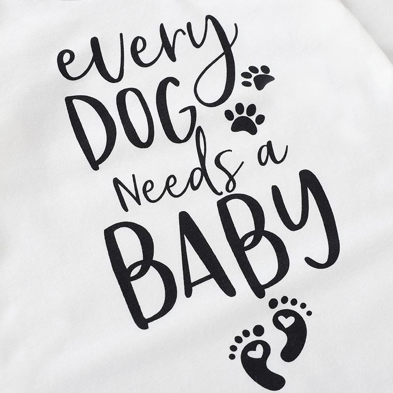 Combinaisons pour bébé avec lettres imprimées Puppy Paws