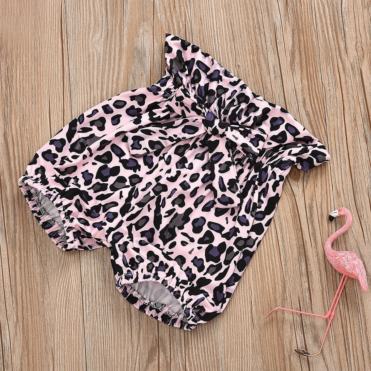 Conjunto de bebê com manga borboleta e leopardo 3 peças 