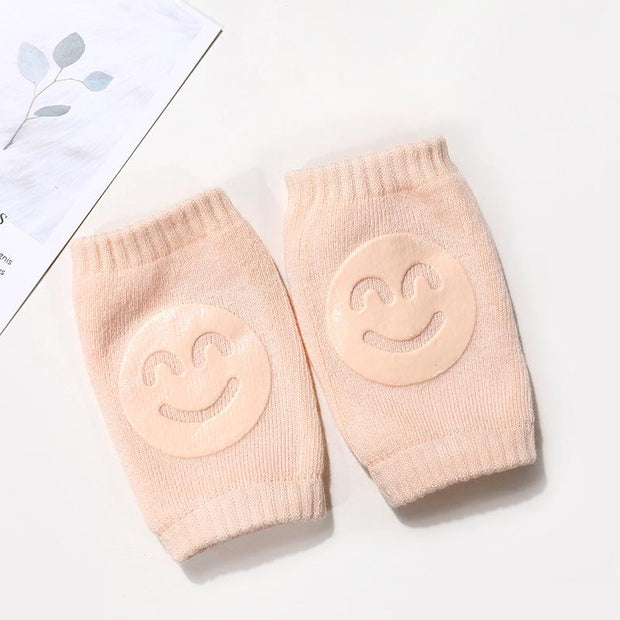 Baby Boy Girl Accessories Non Slip Crawling Smile Face Printed Knee Pads Protector Safety Kneepad
