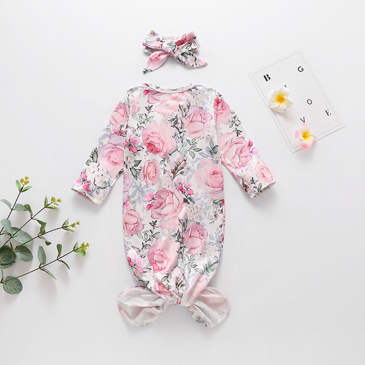 2 pièces joli sac de couchage pour bébé nouveau-né imprimé fleuri