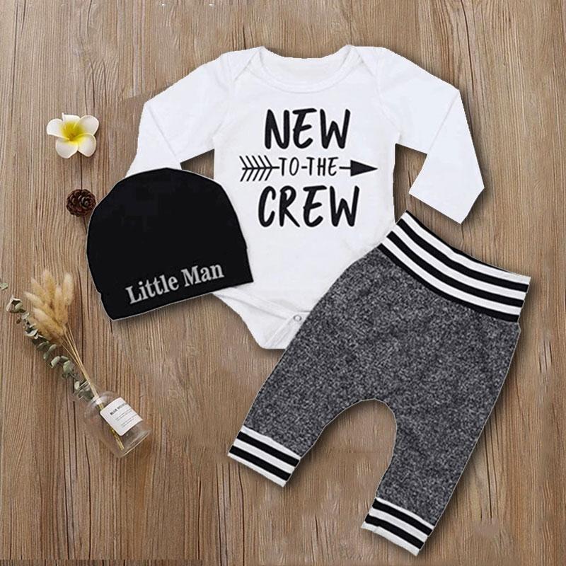 Little Man Letter Print Tops & Pants Set