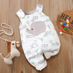 Combinaison bébé imprimée éléphant de dessin animé doux