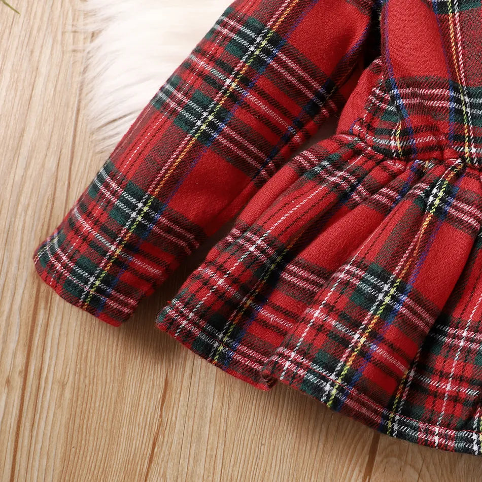 Ensemble bébé imprimé à carreaux de Noël 3PCS