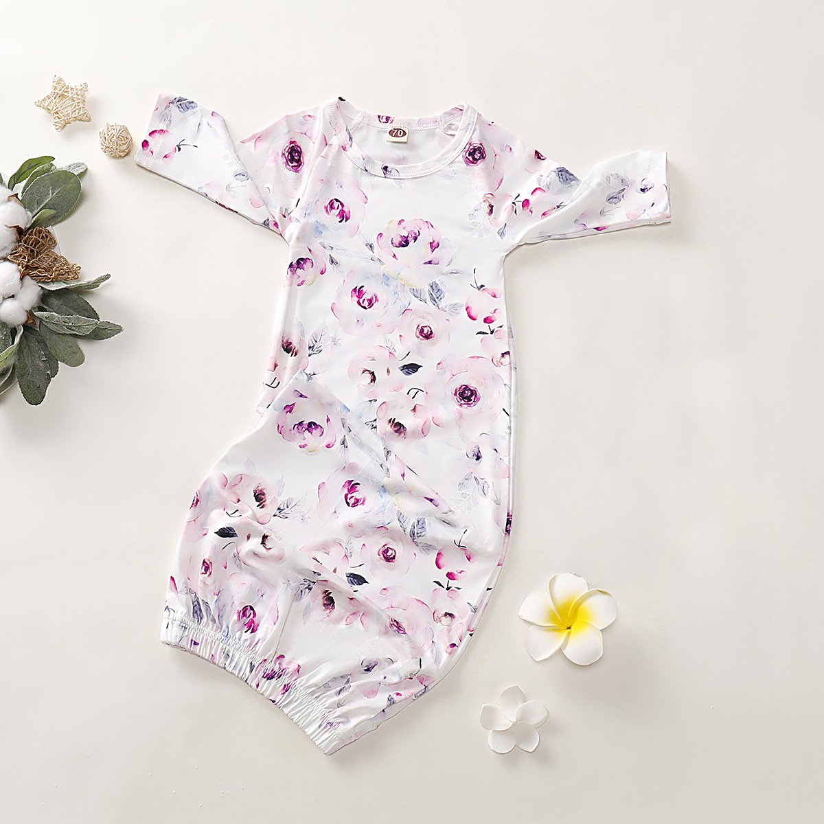 2 unidades de saco de dormir para bebê com estampa floral adorável