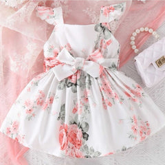 Vestido sem mangas para bebê com estampa floral bonita