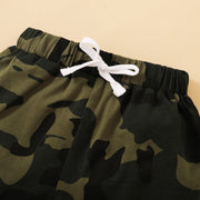 2PCS "COOLER VERSION OF DAD" Letter Printed Hoodie with Camo Pants Baby Set