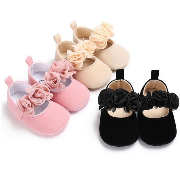 Chaussures athlétiques pour bébé fille, couleur unie, fleur 3D, princesse