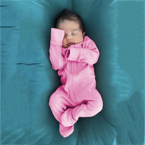 Lovely Solid Color Long Sleeve Baby Jumpsuit