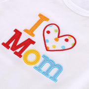 2PCS "I Love Mom/Dad" Lovely Letter Printed Baby Romper
