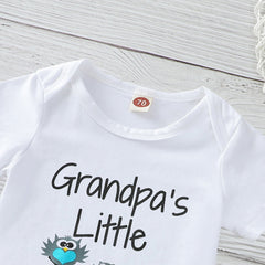 Grandpa's Little Girl Birds Printed Baby Romper