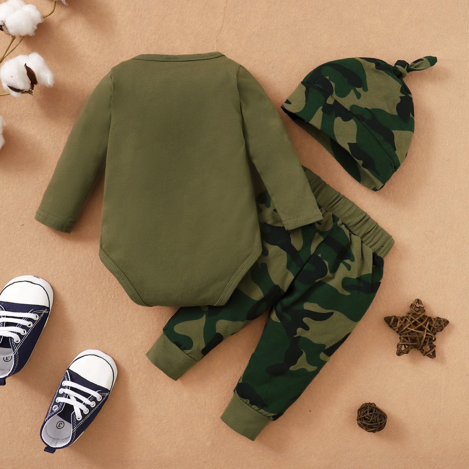 3 peças não há mamãe como aquela que recebi com letras camufladas conjunto para bebê