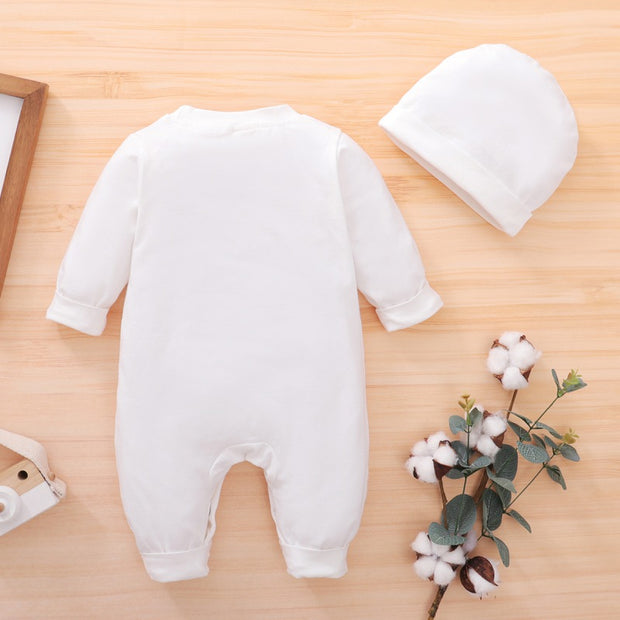 2PCS "The prince Has Arrived" Letters Printed Baby Jumpsuit