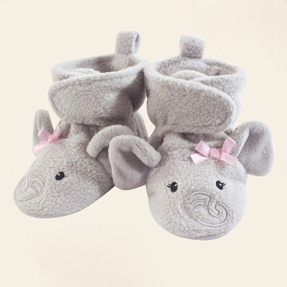 Jolies bottes chaudes en peluche imprimées d'éléphant 3D, chaussures pour bébé