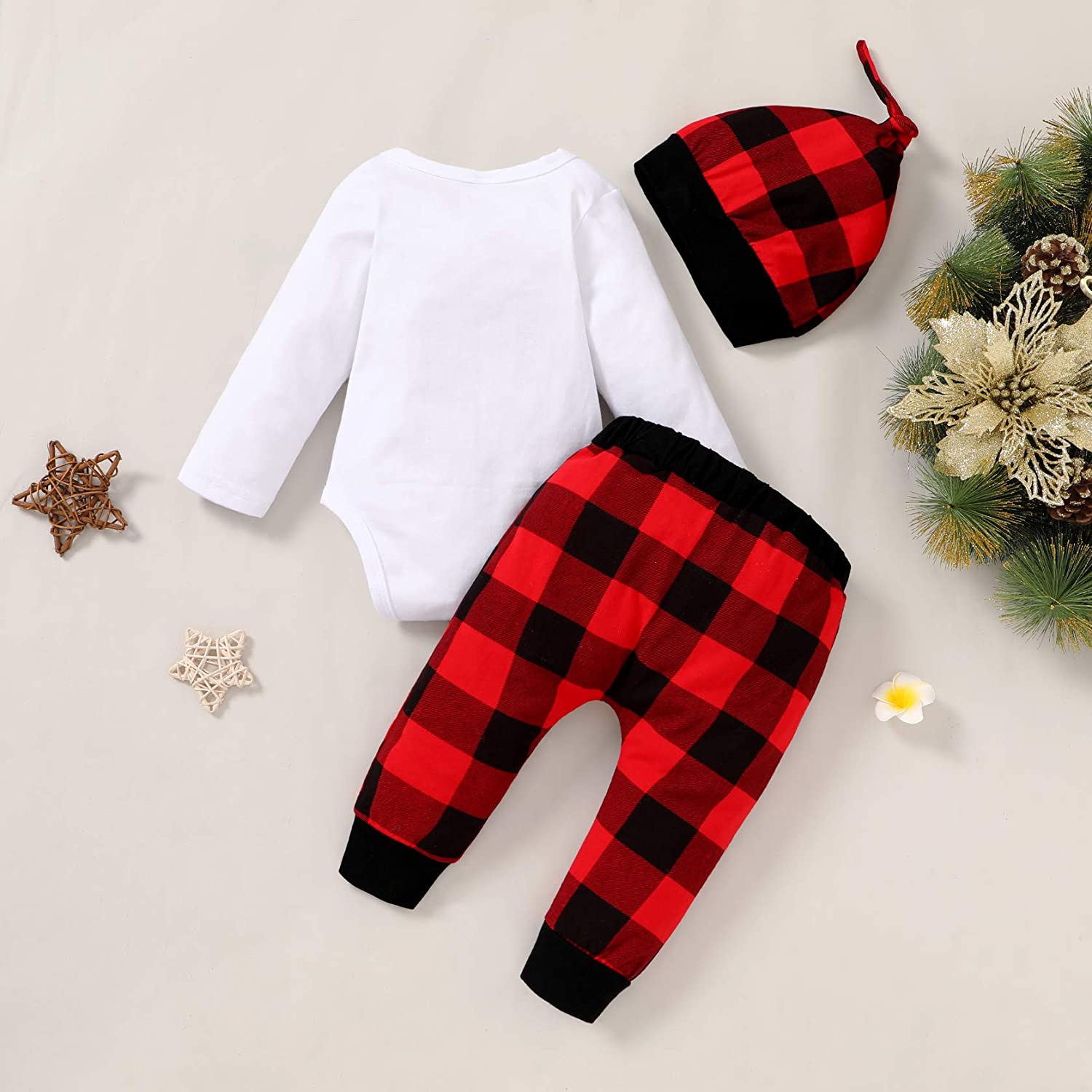 Ensemble bébé imprimé 3 pièces Lovely My 1st Christmas Elk