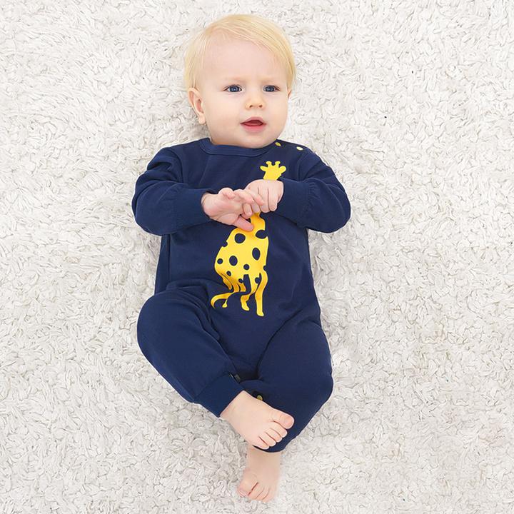 Macacão de bebê estampado girafa fofo