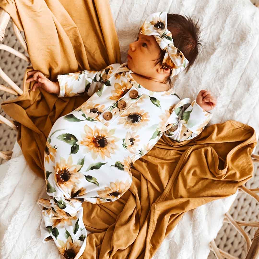 Cute NewBorn Sunflower Printed Baby Sleeping Bag Set