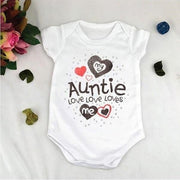 Casual Lovely Baby Kids Romper Bodysuit My Auntie Loves Me Printed Boys Girls Infant Romper