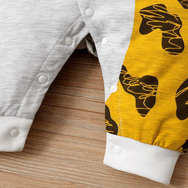 Lovely Cartoon Giraffe Printed Baby Jumpsuit