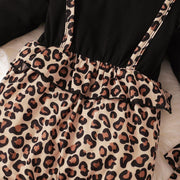 2PCS Pretty Leopard Printed Baby Jumpsuit