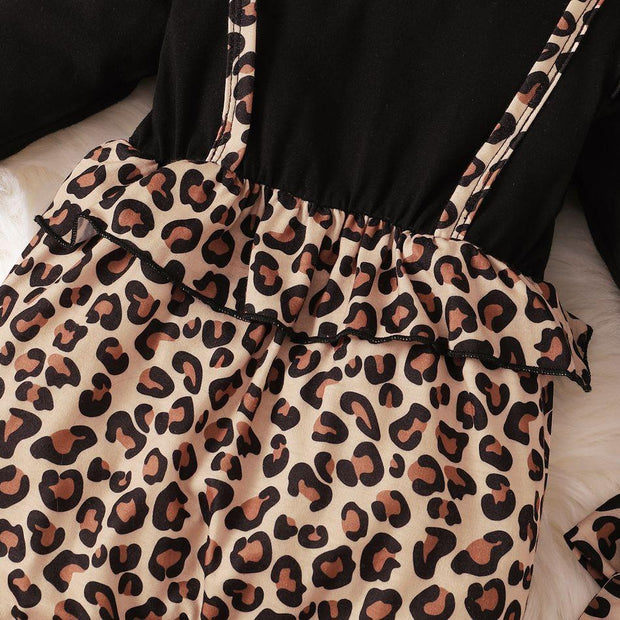 2PCS Pretty Leopard Printed Baby Jumpsuit