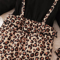 2PCS Pretty Leopard Printed Baby Jumpsuit
