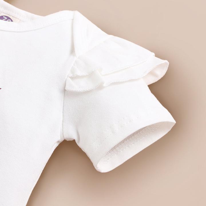 3 peças, ela não é adorável conjunto de bebê com estampa de bolinhas