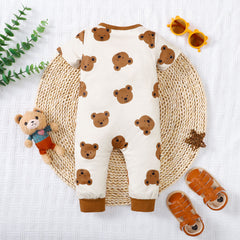 Lovely Bear Printed Baby Jumpsuit
