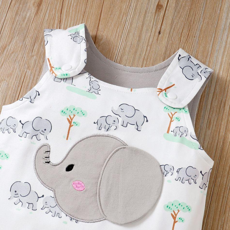 Combinaison bébé imprimée éléphant de dessin animé doux