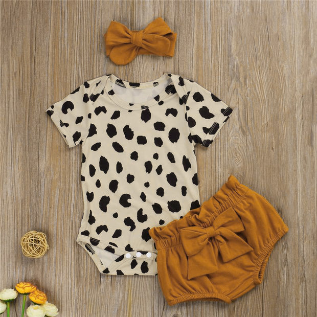 3PCS Cool Leopard Printed Baby Set