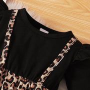 2PCS Pretty Leopard Printed Baby Jumpsuit