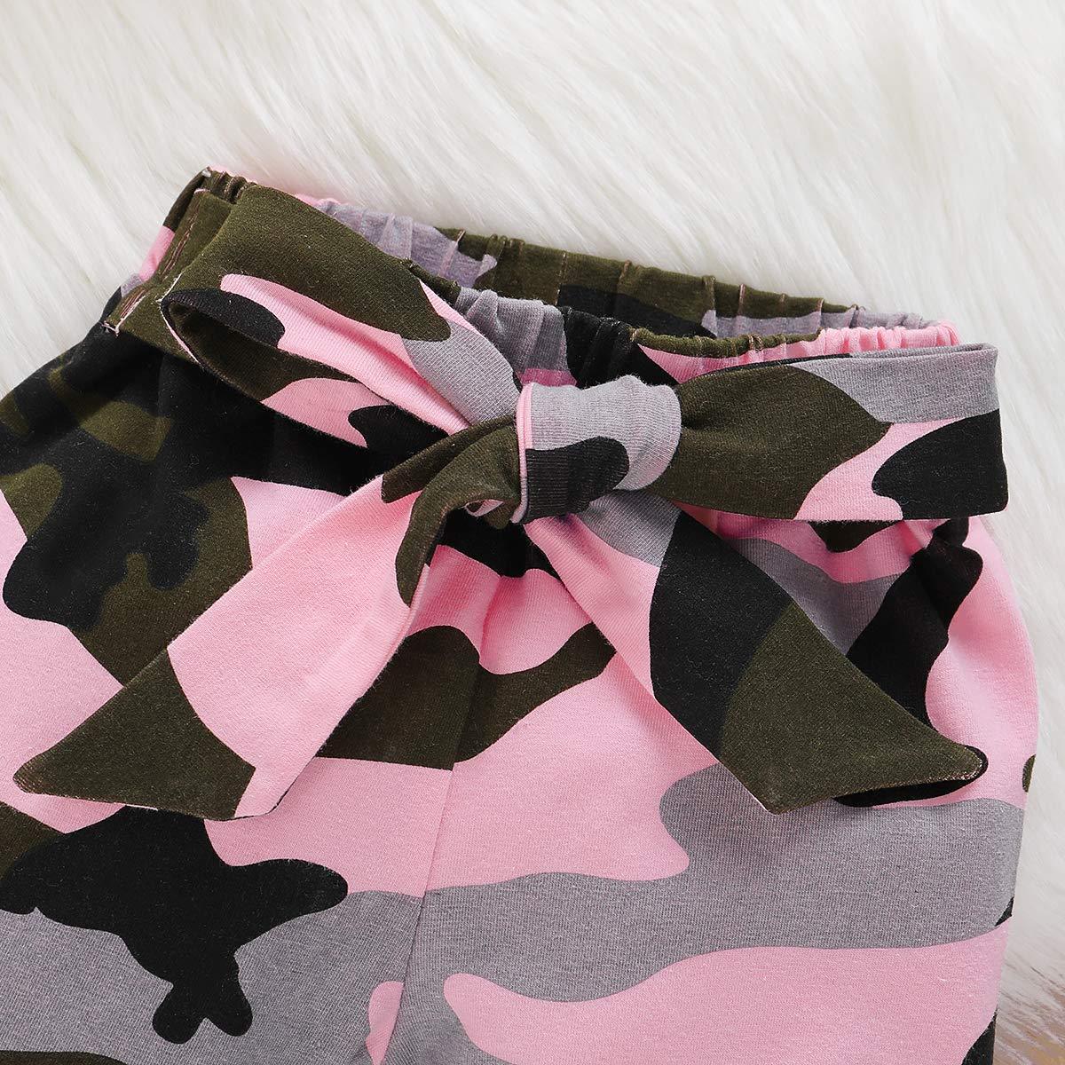 Barboteuse à volants avec lettres imprimées "maman's Little Girl", 3 pièces, pantalon imprimé Camouflage, ensemble pour bébé fille