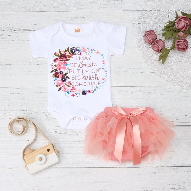 Haut à volants et jupe tutu à imprimé floral pour bébé