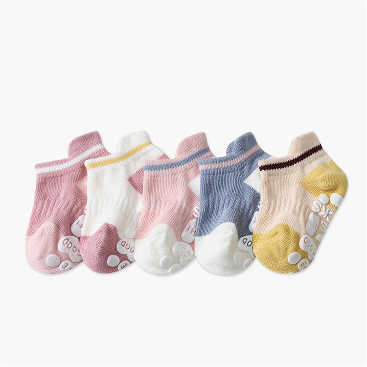 5 Pair Baby Boy Girl Lovely Short Cotton Non-slip Socks