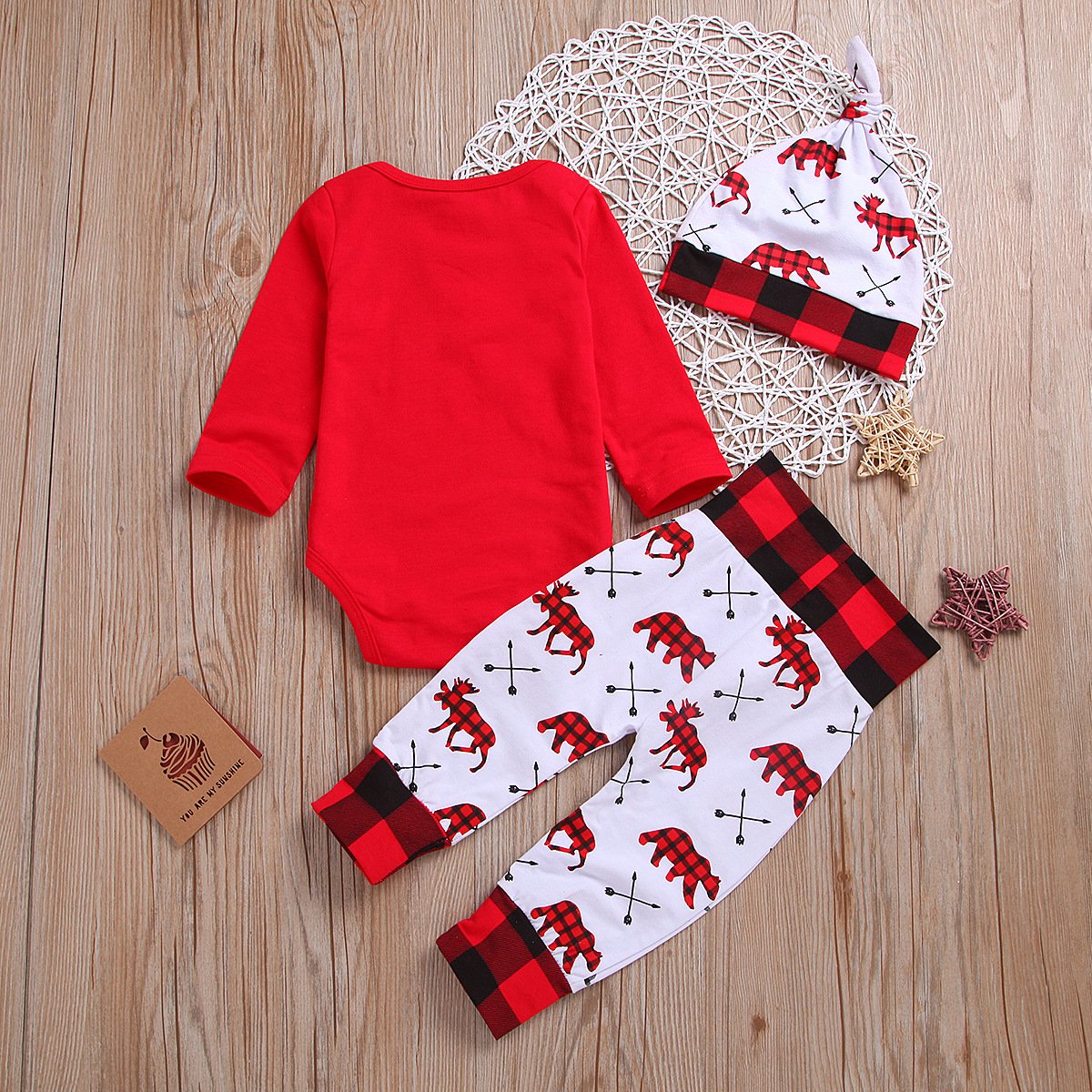Ensemble bébé imprimé 3 pièces My 1st Christmas Bear