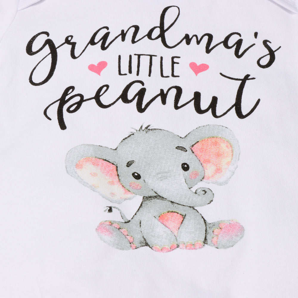 Barboteuse imprimée lettre "Grandma's Little peanut"