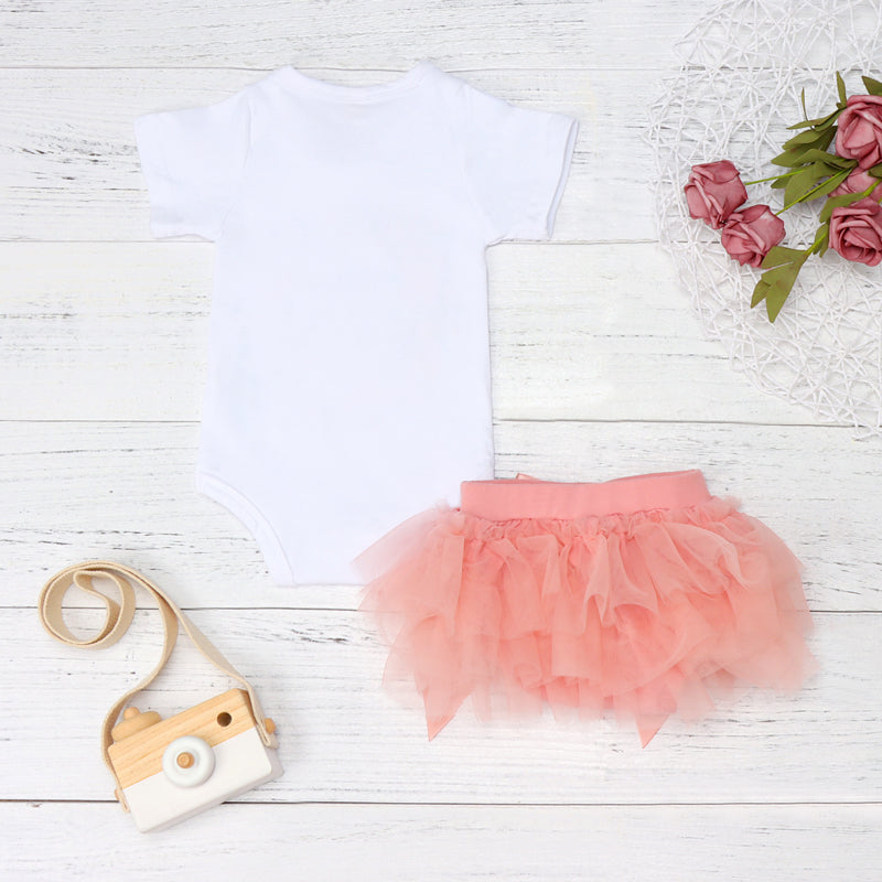 Haut à volants et jupe tutu à imprimé floral pour bébé