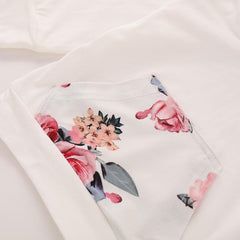 3PCS Pretty Floral Print Hoodie Set